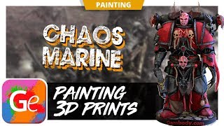 3D Printed and Painted Chaos Space Marine Figurine | by Gambody