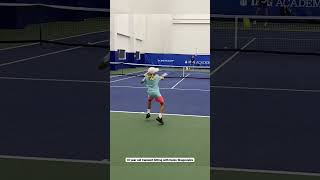 10 year old Camelot Carnello playing with Denis Shapovalov at the IMG Academy