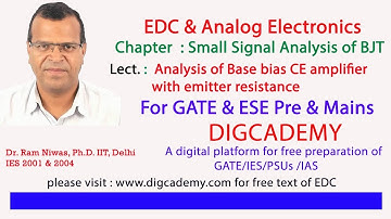 EDC & Analog Electronics Chap 8  BJT small signal analysis L8 Base bias with emitter resistance