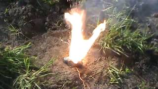 Burning A Piece Of Propellant ..Open Air