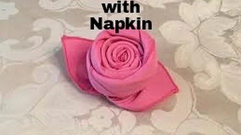 How to Fold a Cloth Napkin into a Rose in 1 Minute || Rose Flower with Napkin