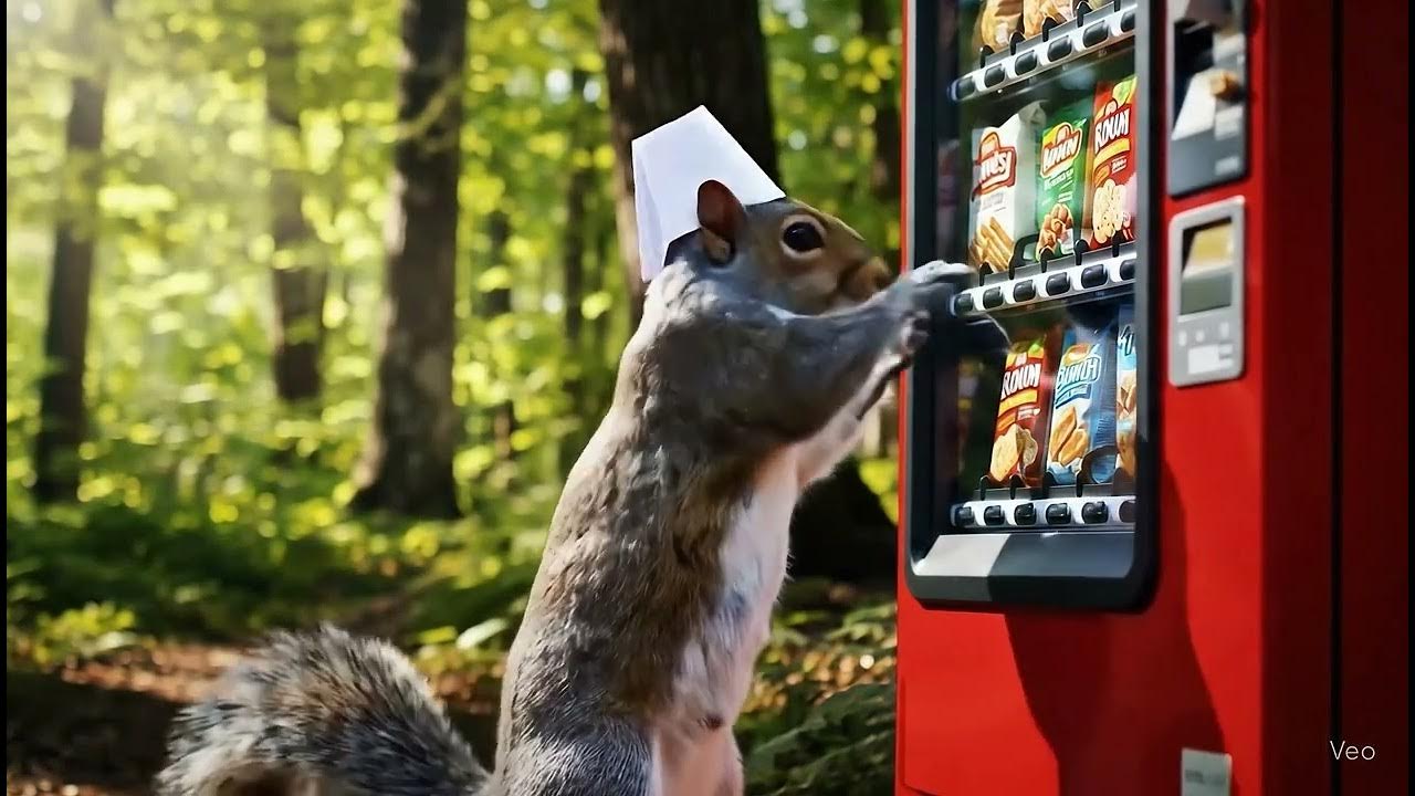 Forest Squirrel Tries to Get Snacks From a Vending Machine! - YouTube