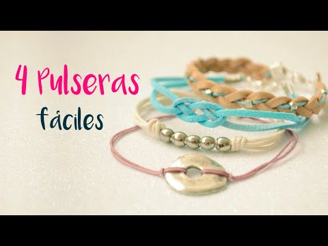 DIY 4 PULSERAS PARA PRINCIPIANTES en 1minuto #183 😍😍 - YouTube