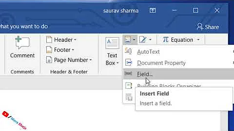 Insert Auto Update Date in Microsoft Word 2016/2019