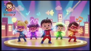 Little Heroes Go! ⚡  K Pop Demon Hunter Style Kids Song, Dance &amp; Sing Along, Kid Vince Nursery Rhyme