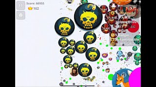 【Agar.io Mobile】超過密な養分bot鯖をLiveと取り合い！