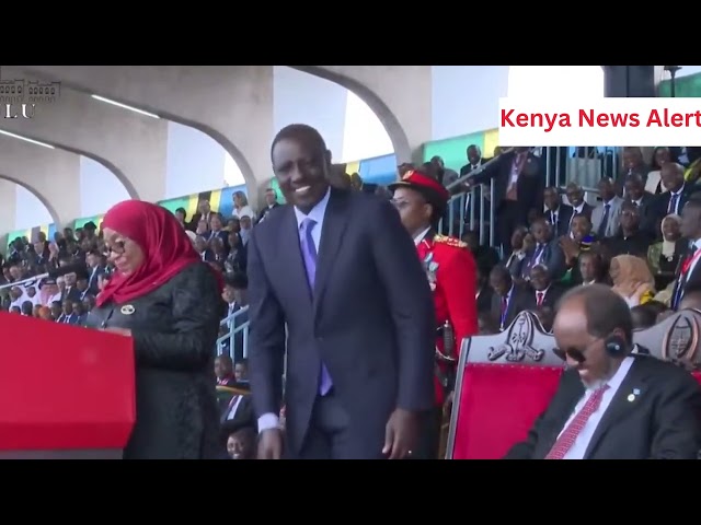 ''HUSTLER!'' TANZANIAN PRESIDENT SAMIA SULUHU INTRODUCES PRESIDENT RUTO AND OTHER LEADERS IN TZ! class=