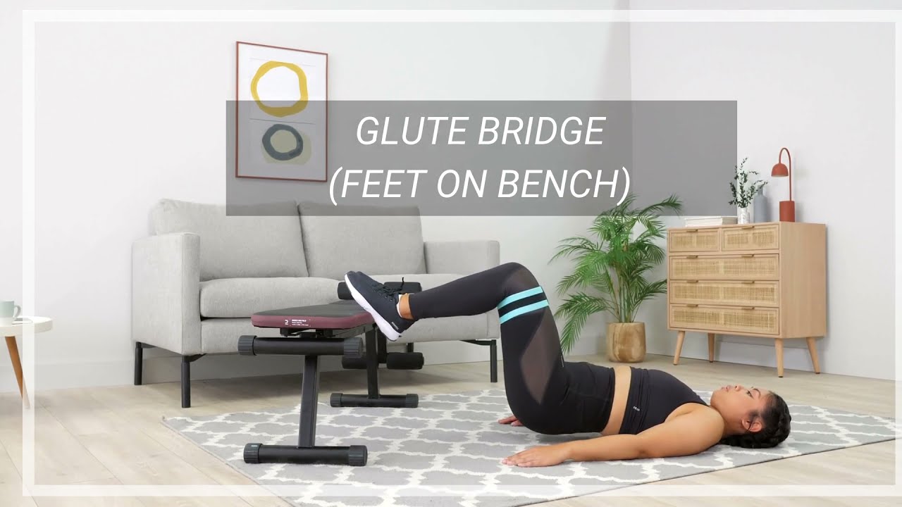 GLUTE BRIDGE FEET ON BENCH (with glute band) Corength YouTube