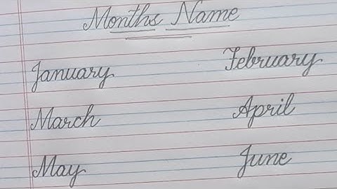 Learn how to write spellings of Months Name in cursive writing with pencil | Name of twelve months