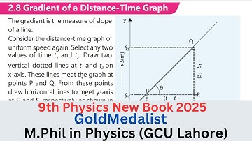 Gradient of Distance-Time Graph | Class 9th Physics New Book 2025 | PCTB | Kinematics