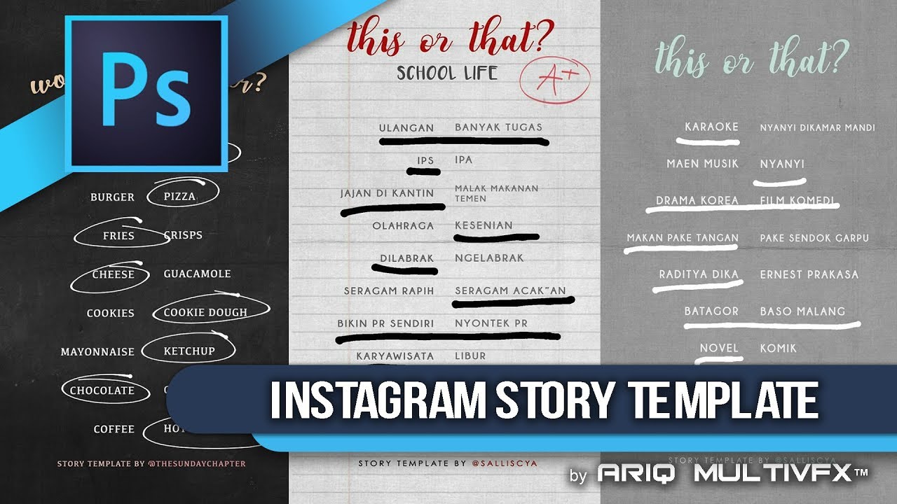 Tutorial Membuat Instagram Story Template This Or That YouTube