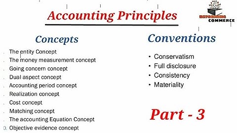 Part-3 Accounting Principles ,Concepts and Conventions