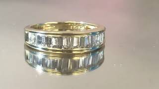 #65694 14k yellow gold 1.10ct baguette wedding band 5.3g