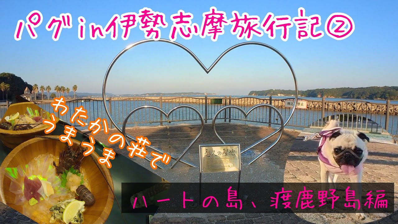 渡鹿野島わたかの荘で楽しんだパグ