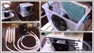 DIY "indirect" Evap Air Cooler! No Humidity! only 39 watts! AC/DC air cooling! can be solar powered!