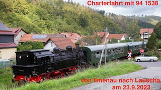 Mit dem Rennsteighirsch 94 1538 von Ilmenau nach Lauscha am 23.09.2023