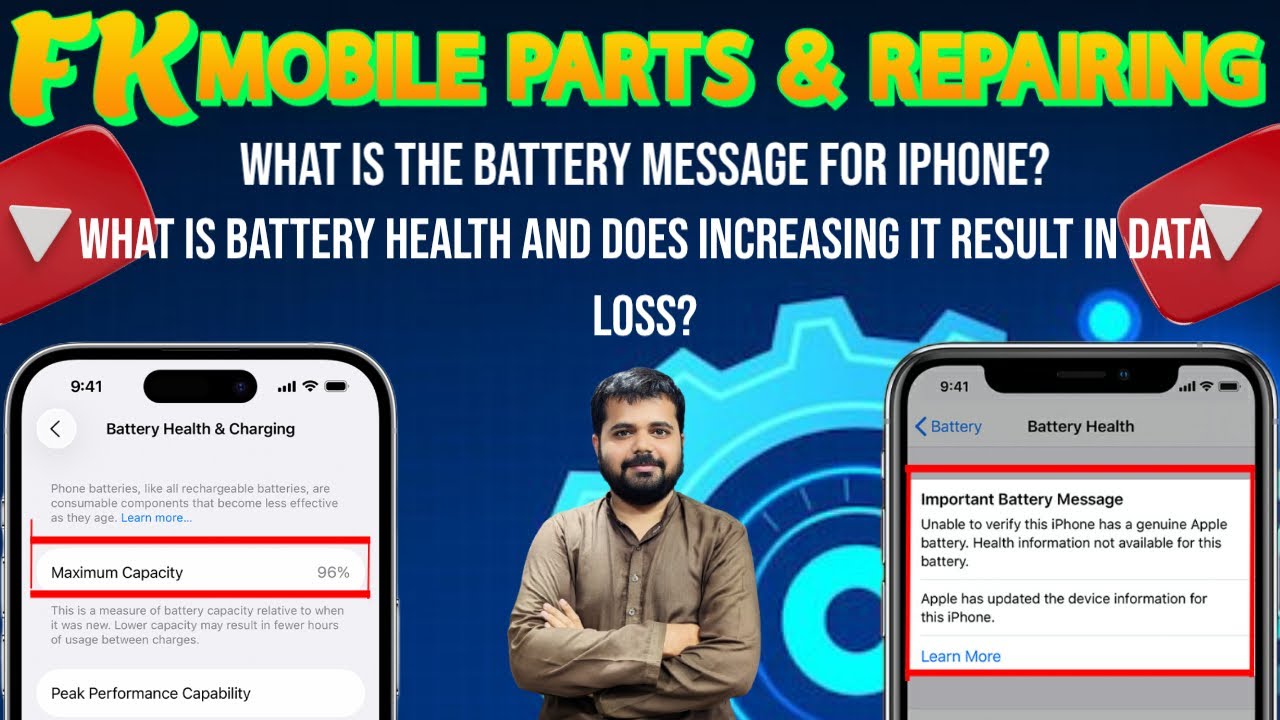 WHAT IS THE BATTERY MESSAGE? WHAT IS THE BATTERY HEALTH AND DOES INCREASING IT RESULT IN DATA LOSS?