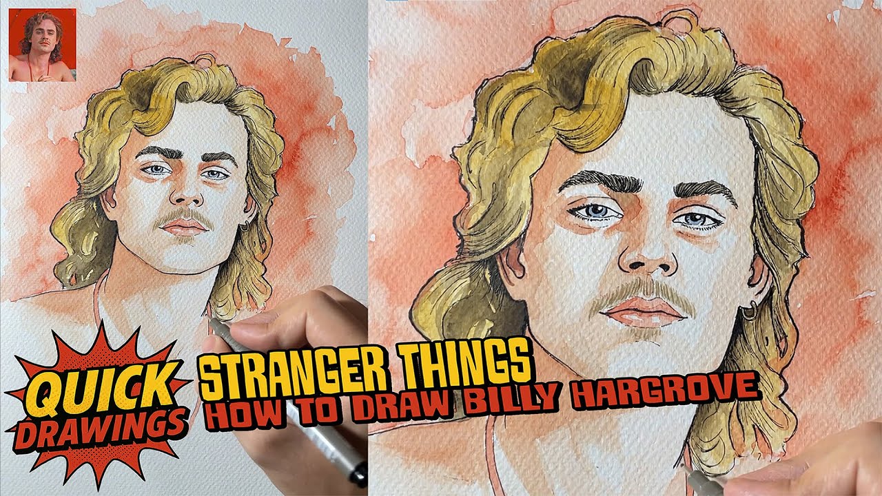 Как нарисовать Билли Харгроува | Фан-арт по сериалу «Очень странные дела»