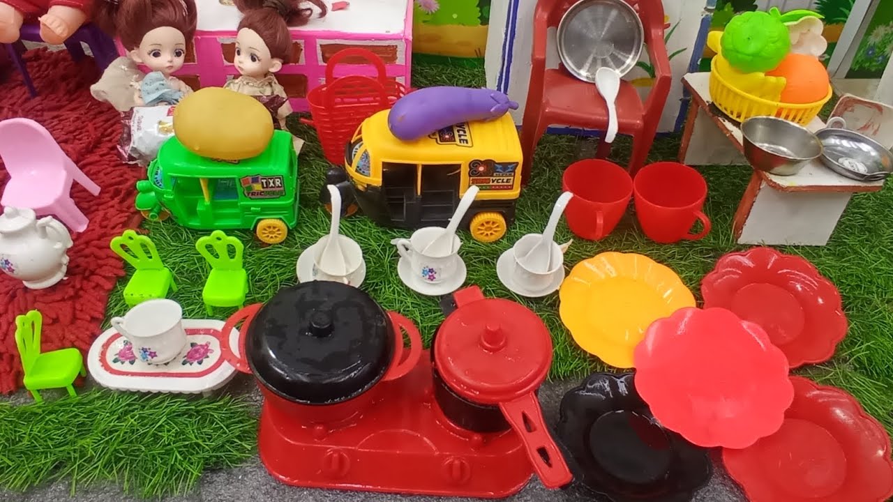Barbie Doll wala cartoons/ Mini Barbie kitchen sets/ Toy's lovers