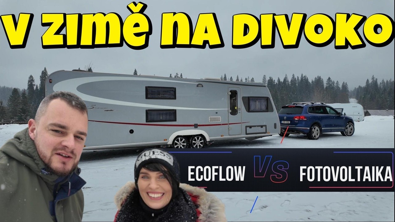 karavanem na divoko v zimě Karlová Studánka