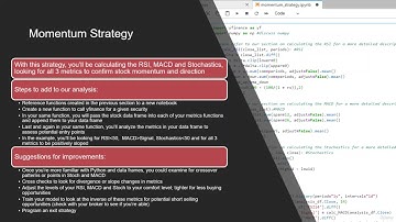 Example Trading Strategy 1 Momentum Strategy Overview