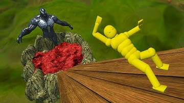 Euphoria Falling Test vs Ragdoll Physics Comparison On Molten Lava #2