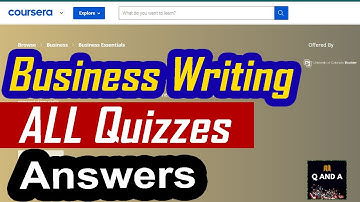 Coursera| Business Writing | ALL Quizzes/Answers
