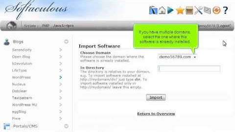 HostMetro - Softaculous - How to Import Scripts