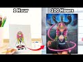 I painted every hashira from demon slayer in 1 hour vs 10 hours vs 100 hours