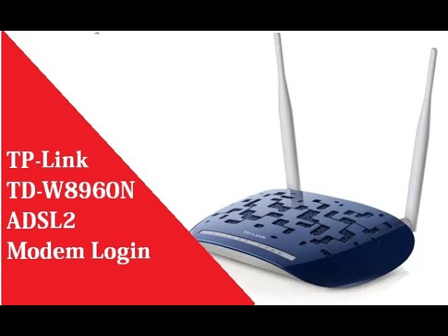 TP Link TD W8960 DSL2 Modem Router login and setup - YouTube