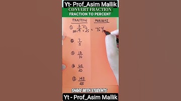 How to Convert Fraction into Percentage?Short Trick 😮#1million #shortvideo #youtubeshorts #ytshorts