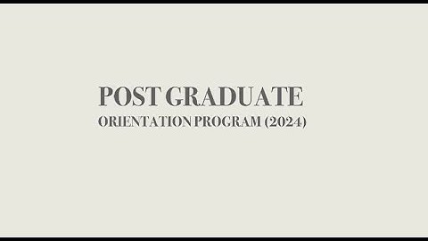 PG Orientation Program 2024