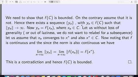 ECO760A :  Mathematical Analysis for Economics : Lecture 5b : Weierstrass Theorem.