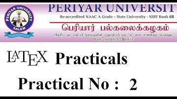 Salem Periyar University LaTeX  Practical No : 2