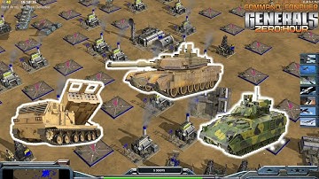 "Armored Fighting Vehicle (AFV) good vs everything" USA Assault 1 vs 7 Hard | C&C Generals ZH Mod