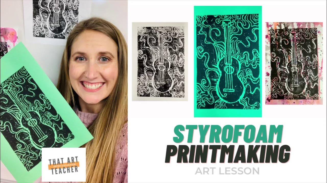 How to do Printmaking with Styrofoam  Easy Printmaking Art Lesson 