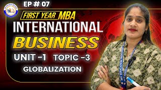 📘 Globalization | International Business | MBA First Year | Unit 1 (Topic 3)