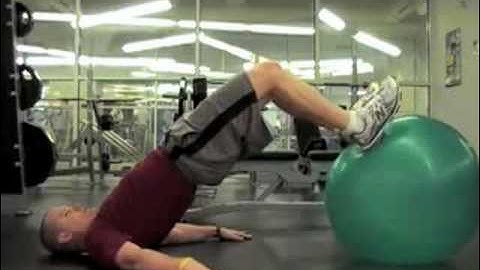 Hamstring Bridge to Curl on Stability Ball