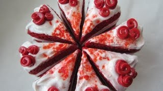 DIY Red Velvet Cake Polymer Clay Charm Tutorial