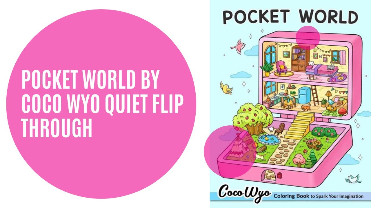 Pocket World by Coco Wyo quiet colouring book flip through | Adult ...