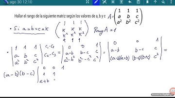 Rango de la matriz de Vandermonde