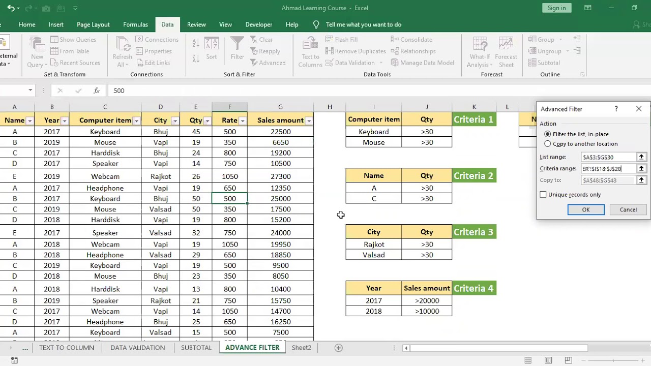 Data Extraction In Excel Multiple Worksheets