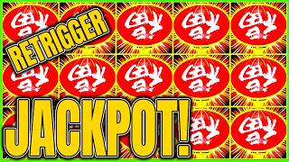 This RETRIGGER JACKPOT Had Me Jump Out My Seat!!! Panda Magic Dragon Link Slot