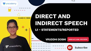 Direct and Indirect Speech | L1 Statements/Reported Speech | English | CBSE Class 9 | Vruddhi Maam