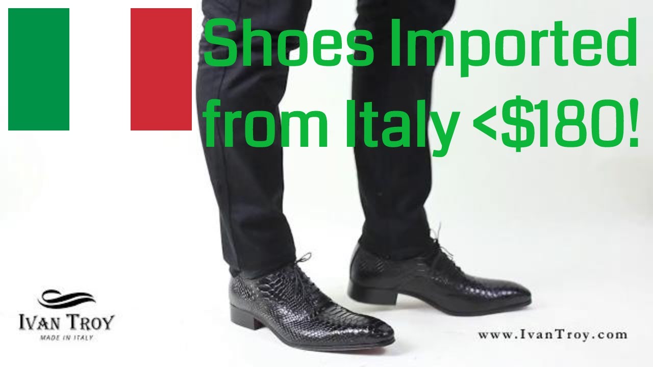 Oxford Mens Dress Shoes Italian - Ivan Troy George Crocodile Black