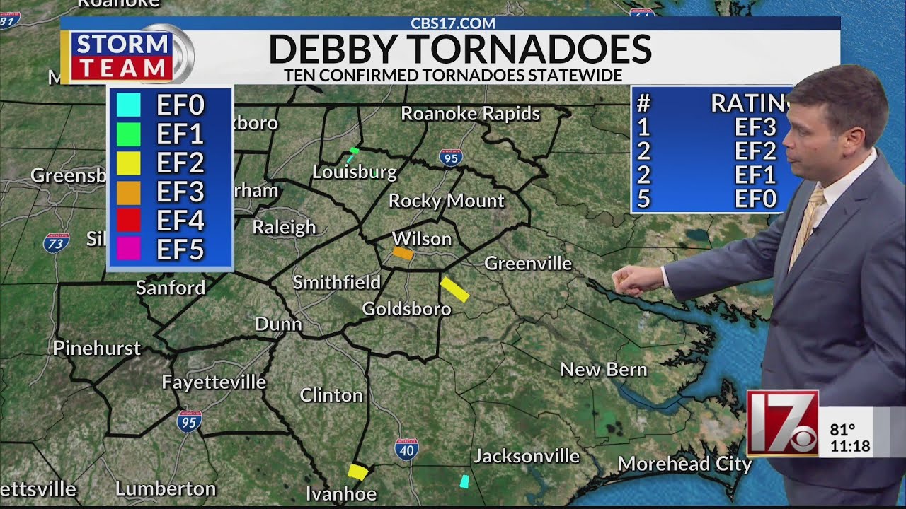 6 tornadoes now confirmed in central NC on Thursday - YouTube