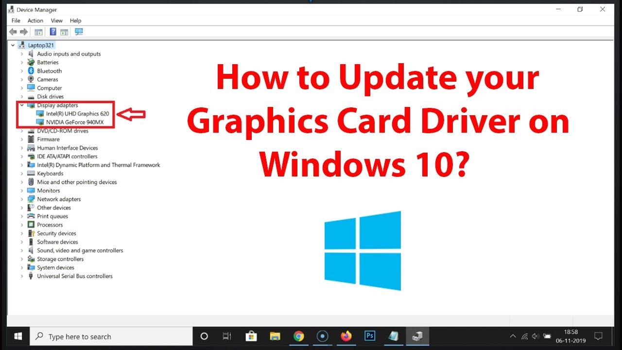 how to update video card drivers windows 10