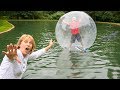 MONSTER IN POND!! (TRAPPED INSIDE GIANT BUBBLE BALL)