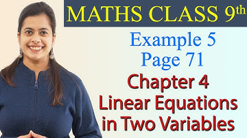 Example 5 Imp Question, (Page 71), Chapter 4 - Linear Equations in Two Variables - Maths Class 9