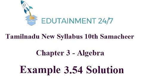 10th std Maths|Example 3.54|Quadratic graphs|Algebra|TN Samacheer Syllabus 2020|Eg 3.54|Solution